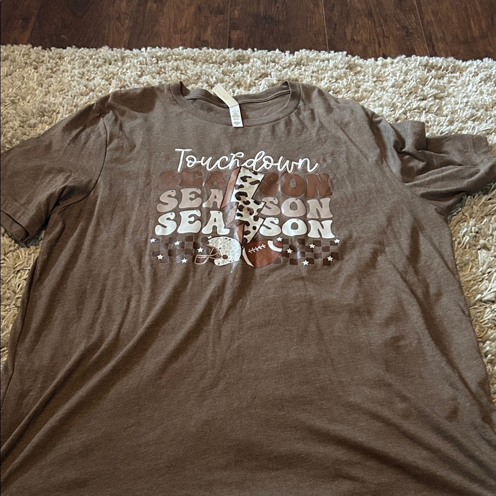 Women's Brown Touchdown Graphic Tee